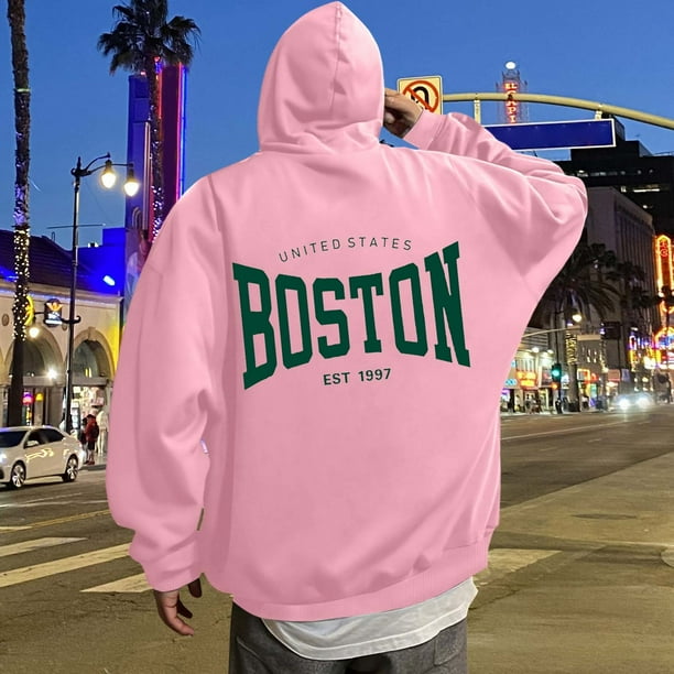 WILLBEST Sudadera con Capucha y Estampado De Letras para Hombre, Estilo Cómodo y Uso Diario Mediana