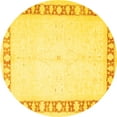 thumbnail image 1 of Ahgly Company Indoor Round Oriental Yellow Traditional Area Rugs, 5' Round, 1 of 4