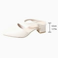 thumbnail image 4 of Kilaqueen Womens Sandals Pointed Toe Slingback Chunky Heel Slip on Sandals Solid Color Summer Casual Work Office Wedding Shoes, 4 of 7