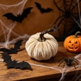 thumbnail image 5 of Hvmvliv Simulated Pumpkin Decoration,Halloween Thanksgiving 4.72in Faux Velvet Fabric Pumpkin Decor Cabinet Display,Versatile Centerpiece for Home,Table,Party Beige, 5 of 7