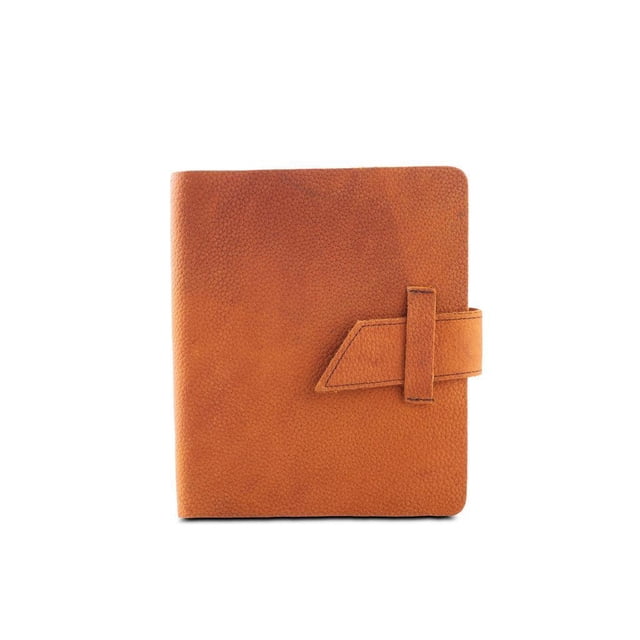 Libreta Cubierta De Piel Diseño Clásico Café Claro