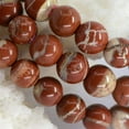 thumbnail image 2 of Bracelet Extensible Unisexe en Perles Rondes de 6 mm en Jaspe de Rivière Rouge Naturel, 2 of 2