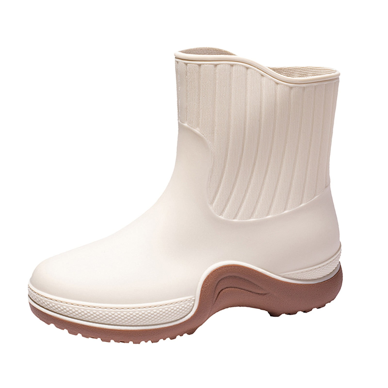 Eumodr Mens Dress Boots Size 14 Dainty Toes Boots Womens Rain Boots Hardwearing Slip on Waterproof Non Slip Cement Rain Shoes Rain Ankle Boots,