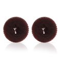 thumbnail image 1 of Moldeador de donas para cabello estilo anillo extra para niños, 2 piezas, moño para cabello corto y fino (2,5 pulgadas, marrón), 1 of 5