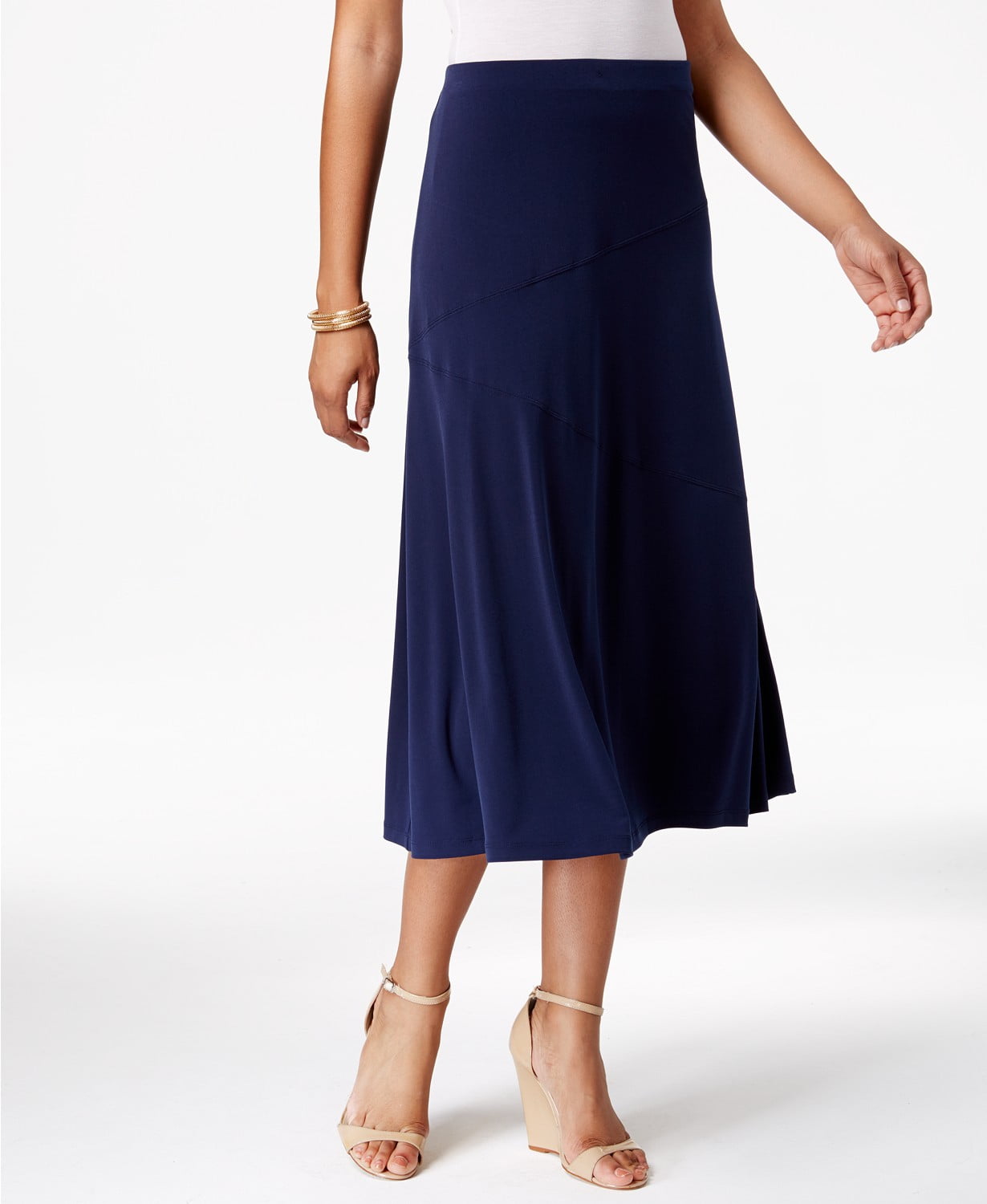 JM Collection - Diagonal-Seam Midi Skirt - Regular - XL - Walmart.com