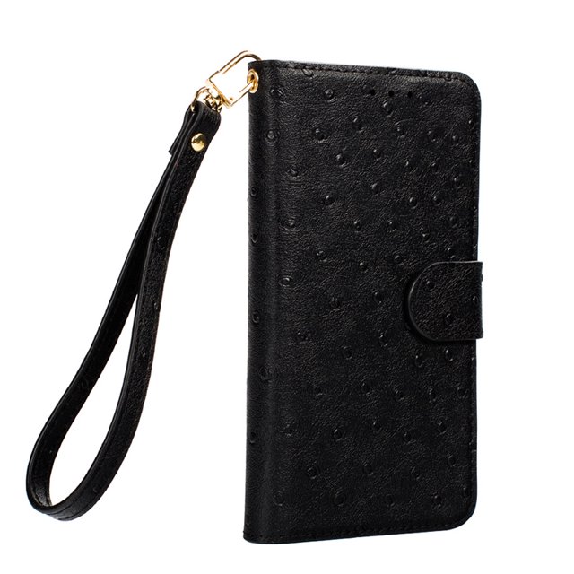Adecuado para Apple Samsung Huawei Funda de cuero para teléfono móvil universal Funda protectora de cuero con patrón de avestruz