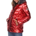 thumbnail image 4 of White Mark Women's Metallic Hooded Puffer Coat, 4 of 6