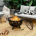 thumbnail image 3 of Gymax 30'' Patio Rond Foyer W / Feu Poker Barbecue de Cuisson pour le Camping Barbecue, 3 of 10