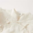 thumbnail image 3 of Ruyang New Born Baby Cute Chinese Romper Ruffle Long Sleeve Stand Collar Bodysuit Baby Unisex Tang Suit with Tassels, 3 of 7