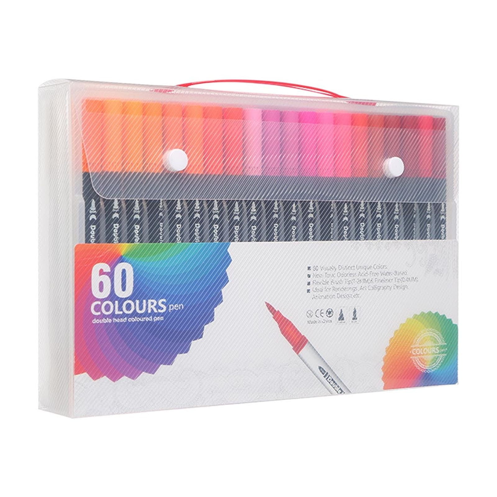Bright Double Headed Design, 24 Color Highlighter Marker Set — 6.3x0.4 Inch Drawing Tools for Youth and Campus