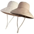 thumbnail image 7 of 2Pack Cotton Women Sun Hats, Wide Brim Sun Hats with Metal Wired Edge, Women's Bucket Hat Summer Beach Cap, 7 of 7