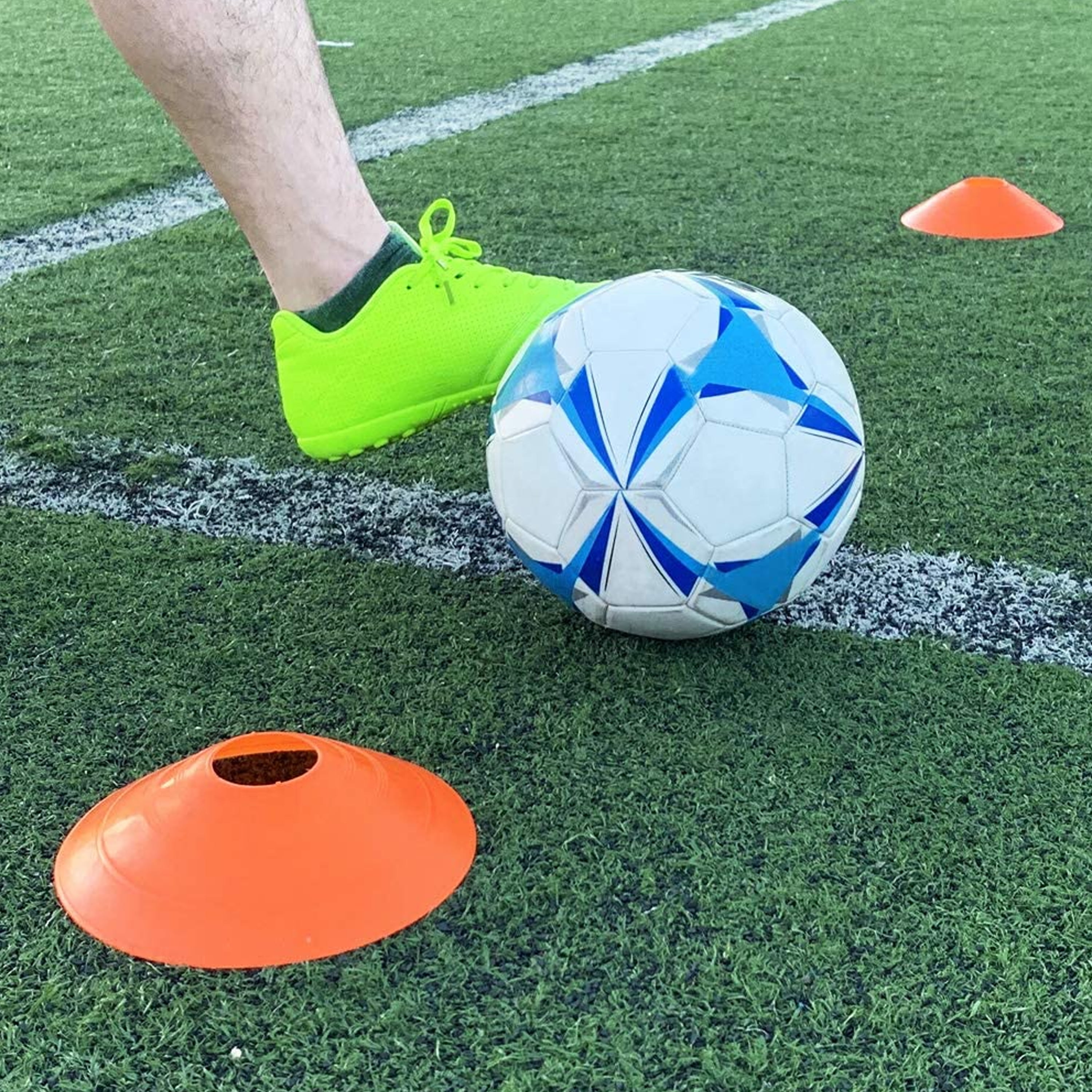 Athletic Works Orange Low-Profile Track and Field Training Cones, 50 Pack, Plastic
