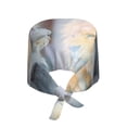 thumbnail image 2 of Kdxio The Cat Looks in the Mirror Pattern Turban Hat for Women Men Comfortable Adjustable Cleaning Working Cap with Sweatband, 2 of 8