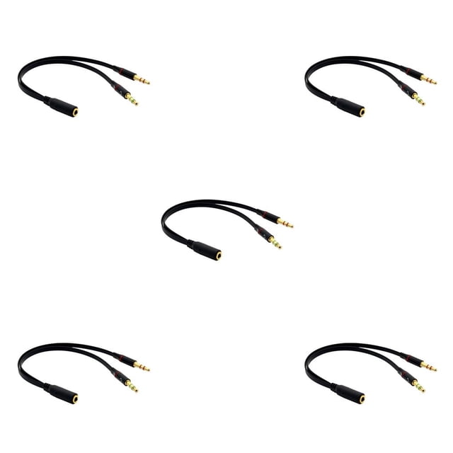Bearachild 3.5mm Y Splitter 2 Jack a 1 Auriculares Micrófono Adaptador de audio Conector de cable Type7 NO7