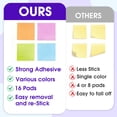 thumbnail image 5 of GARITIN Sticky Note Paper 16 Pack, 3" x 3" Sticky Notes, 800 Sheets Sticky Notes Pads, 50 Sheets per Pad, School Supplies and Oﬃce Products, Assorted Bright Colors, 5 of 5