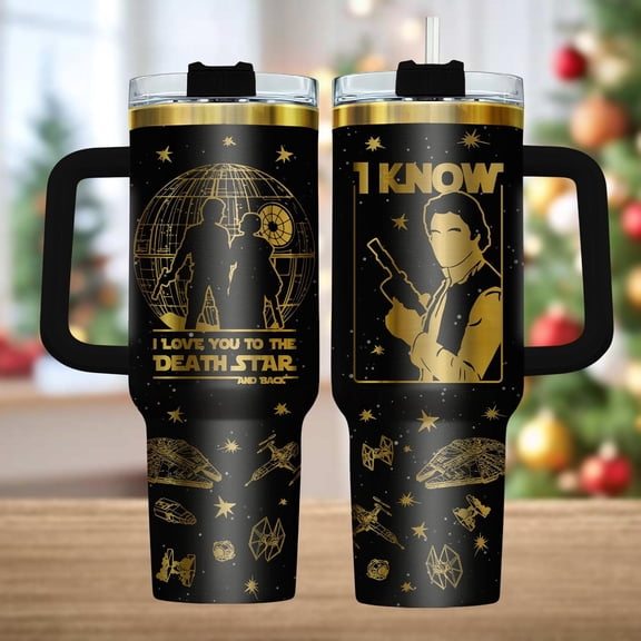 Star Mug Star Wars 40Oz Tumbler, Engraved Stainless Tumbler With Handle, Galactic Coffee Cup Her, Sci-Fi Drinkware For Travel, Christma Tumbler With Handle, To-Go Coffee Mug 40oz