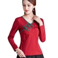 thumbnail image 2 of YM YOUMU Women Floral Embroidery Blouse Chinese Ethnic T-Shirt Tops Long Sleeve Vintage Shirt, 2 of 2