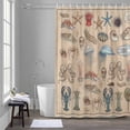 thumbnail image 5 of Marine Life Shower Curtains for Bathroom, Retro Sea Star Jellyfish Lobster Linen Texture Washable Fabric Shower Curtain with Hooks Waterproof Bathroom Decor Sets, 72 x 72 Inches, 5 of 9