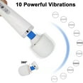 thumbnail image 4 of Personal Cordless Wand Massager with 10 Powerful Vibrations, Happon Handheld Electric Back Massager Wand for Deep Full Body Massage and Pain Relief White, 4 of 6