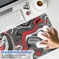 thumbnail image 4 of Grey Red Black Thick Lines&nbsp;desk Mouse Padwaterproof,rubber+multispandexno Slip Line Series MousepadDesk Pad for Office Home Game 31.5x15.7inches, 4 of 7