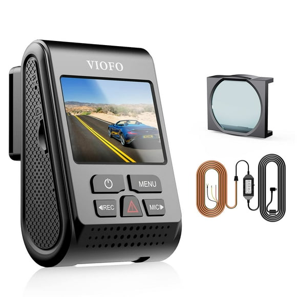 VIOFO A119 V3 2K Dash Cam Bundle with GPS, HDR & Ultra Clear Night Vision - Includes Hardwire Kit for Parking Mode with Low Voltage Protection & CPL Filter for Reducing