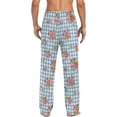 thumbnail image 2 of FREEAMG Rose Plaid Pajama Pants for Men, Men's Separate Bottoms, Comfortable Sleep Lounge Pj Pants, 2 of 7