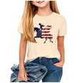 thumbnail image 4 of ATOGUTA Shirts for Girls Kids Flag Tshirt Patriotic Top Independence Day Outfit Khaki, Size 3T-14, 4 of 5