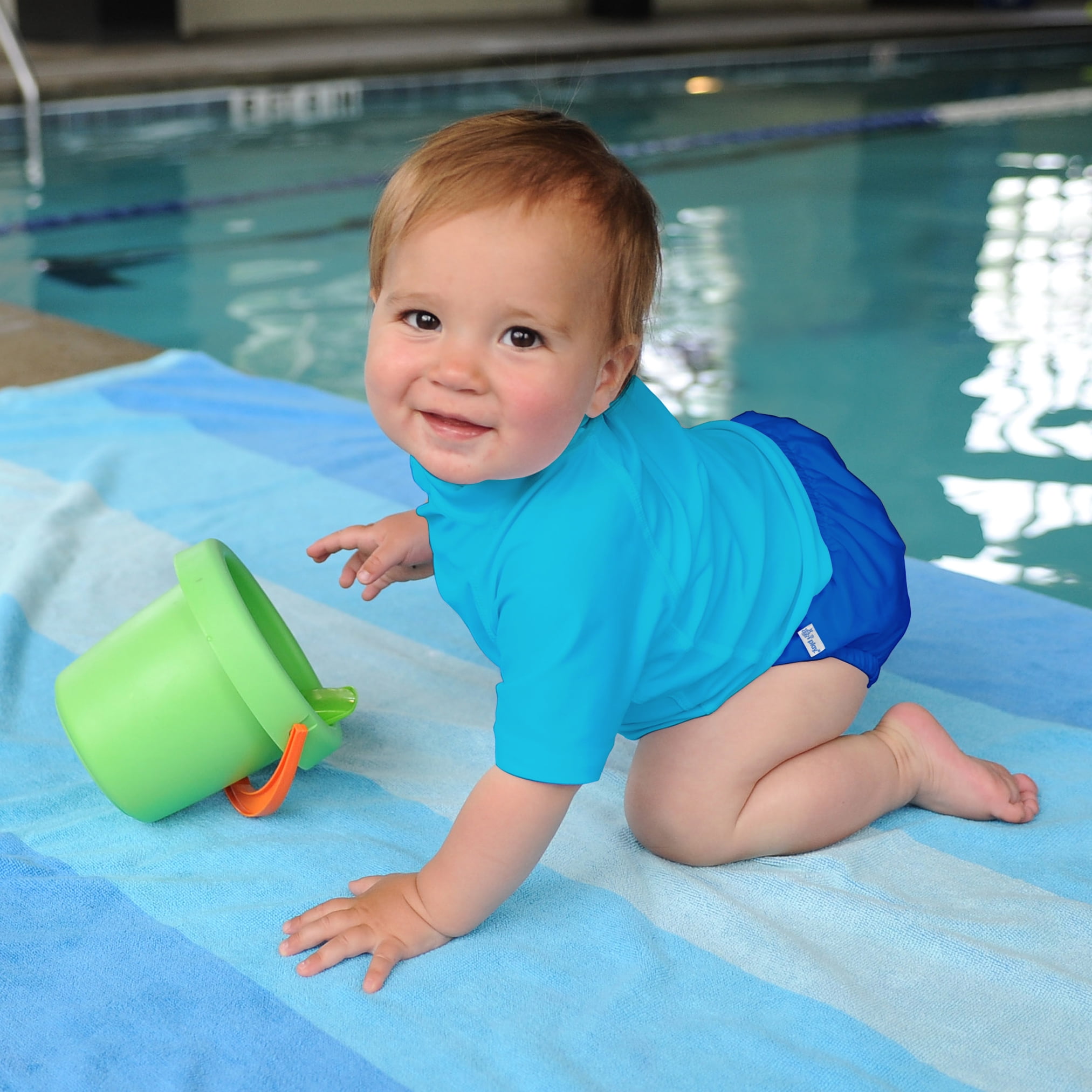 I Play. By Green Sprouts Baby Snap Reusable Swim Diaper - Navy, Size 4T, Patented 3-Layer Design - View #14