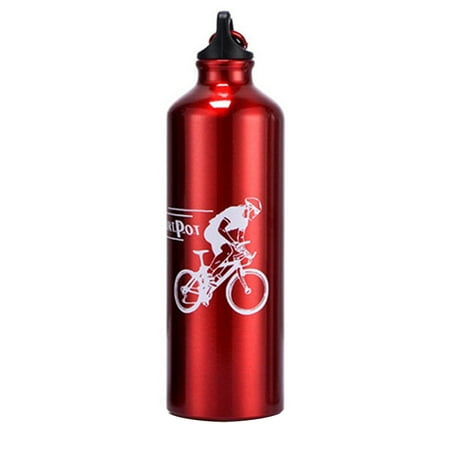 

Thinsont Cycling Camping Outdoor Sports Aluminum Alloy Water Bottle Portable red