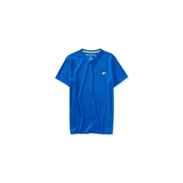 Aeropostale - Camiseta básica para hombre que absorbe la humedad, azul, talla mediana Aeropostale Camiseta básica