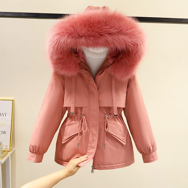 Chaqueta de algodón versátil de felpa para mujer, versión coreana, chaqueta corta de algodón, chaqueta suelta, chaqueta de algodón