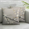thumbnail image 3 of COMIO  Floral Pillow Case Tan Gray Plum Blossom Flower Pattern Printed Pillowcases/Pillow Shams Standard, 3 of 5