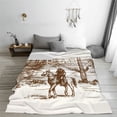 thumbnail image 5 of Vsdgher Western Desert Cowboys Ultra-Soft Micro flannel Blanket Throw Blankets for Couch Sofa, Bed (4 sizes)-80"x60", 5 of 7
