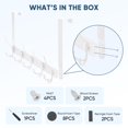 thumbnail image 5 of HOMLUX 2 Pack Over the Door Hooks, 5-Hook Heavy-Duty Metal Coat Rack for Jackets, Hats, Towels, and Bags, for Bathroom, Bedroom, or Dorm, 5 of 7