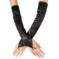 thumbnail image 2 of Guantes largos de satén microelástico de color sólido, accesorios de boda para novias, bailes de ópera, fiestas retro europeas y americanas, 2 of 6