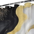 thumbnail image 3 of Black White Gold Marble Pattern Shower Curtain 36"x72" ,Bathroom Decorative Shower Curtains Set with 12 Hooks,Modern Waterproof Washable Shower Curtain, 3 of 6