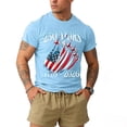 thumbnail image 4 of Havenx Patriotic T Shirts for Men Crewneck Short Sleeve Shirt American Flag Design Graphic Tshirts Freedom We the People Classic Summer Tee Tops,Light Blue M, 4 of 6