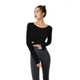 thumbnail image 3 of Women's Slim Sports Running Fitness Clothes With Chest Pad Elastic Tights Casual Shirt Long-sleeved Quick-drying Fitness Yoga Clothes, 3 of 8