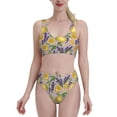 thumbnail image 2 of Picia Lavender Flowers Women's High Waisted Bikini Scoop Neck Swimsuit Two Pieces Bathing Suit-XX-Large, 2 of 8