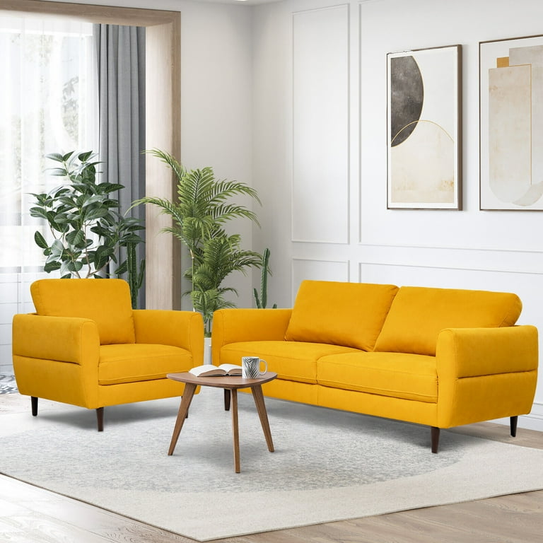 Gymax 2 Pieces Living Room Sofa Set Modern Fabric Sofa Couch Gymax 2 Pieces Living Room Sofa Set Modern Fabric Sofa Couch