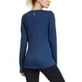 thumbnail image 5 of Baleaf Women's Thermal Fleece Tops Long Sleeve Running t-Shirt with Thumbholes Zipper Pocket Blue Size L, 5 of 7