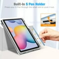 thumbnail image 5 of Fintie Slim Case for Samsung Galaxy Tab S6 Lite 10.4 Inch 2024/2022/2020 with Built-in S Pen Holder, Soft TPU Smart Stand Back Cover Auto Wake/Sleep Feature, Cloudy Marble, 5 of 9