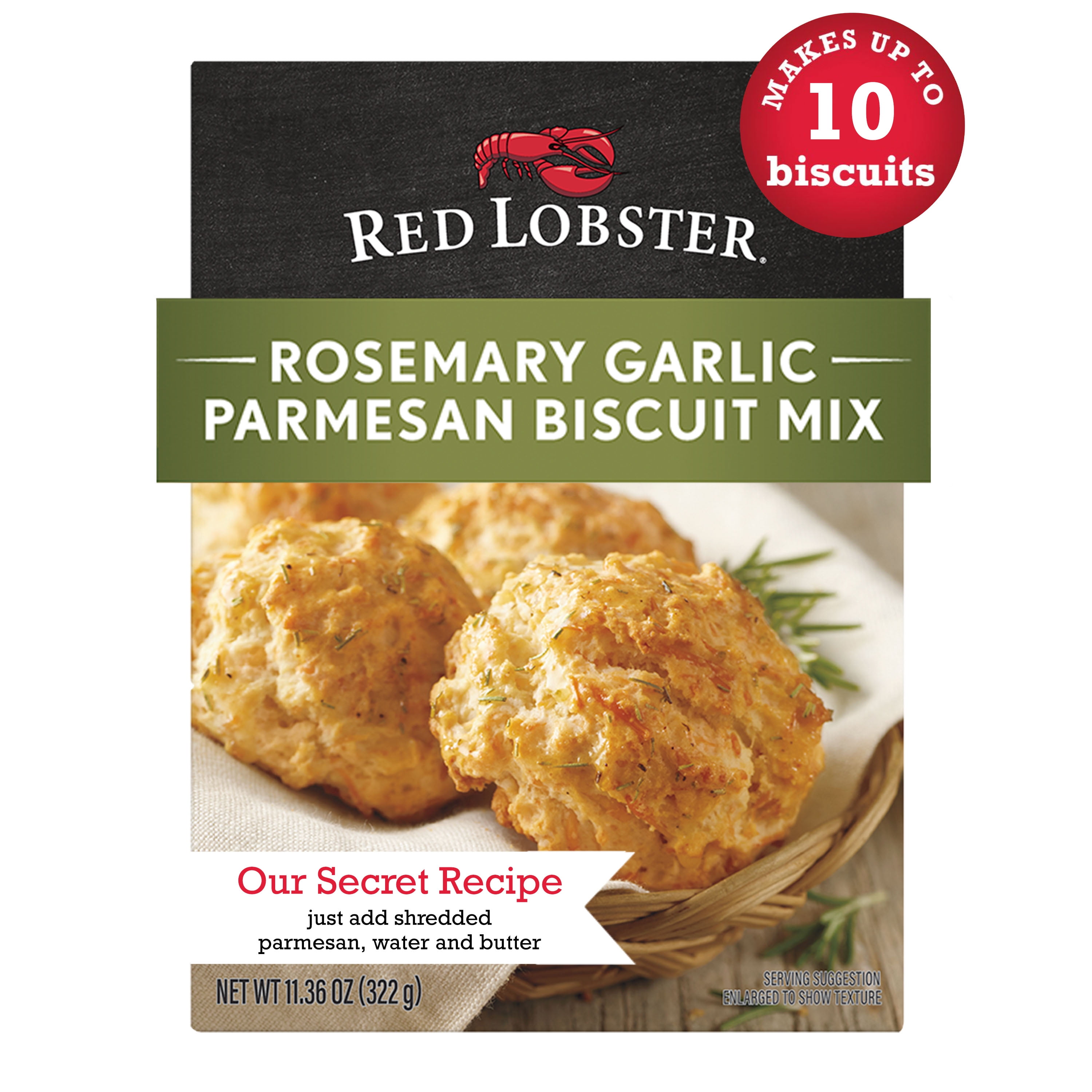 (8 pack) Red Lobster Rosemary Garlic Parmesan Biscuit Mix, Rosemary Garlic Herb Seasoning Included, 11.36 Oz Box