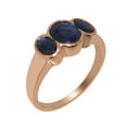 thumbnail image 1 of LBG British Made 9k Rose Gold Real Genuine Sapphire Womens Promise Ring - 33 size options - Size 5.75, 1 of 6