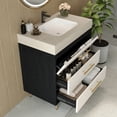 thumbnail image 4 of 30" Sintered Stone Top Bathroom Vanity with Storage, Bathroom Vanity with Ceramic Sink, Freestanding Storage Cabinet with Soft Close Drawers for Bathroom, Black,Gold,Stone Gray,White, 4 of 9
