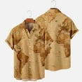 thumbnail image 1 of Azrian Shirts for Men Clearance Men Casual Non-positioning Printing Buttons Beach Turndown Short Sleeve Shirt Blouse, 1 of 6