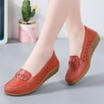 thumbnail image 2 of Mepaouo Women's Leather Loafers Slip on Casual Shoes Hollow Low Wedge Oxfords Soft Walking Flats, 2 of 5