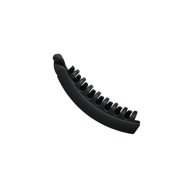 Qarigey Pinzas de plátano grandes, tocados coloridos, Clip de soporte de cola de caballo ligero mate con pinza de pelo grueso de primavera Cuidado del cabello Negro