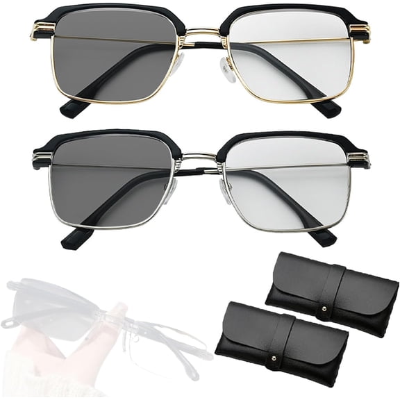 Intelligent Zoom Progressive Lenses Reading Glasses Distance&near Progressive Multi-focus Anti Blue Light for Women Men Automatic Zoom Reading Glasses