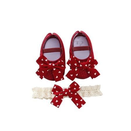 

Lacyhop Infant Princess Shoe Bowknot Crib Shoes First Walker Loafer Flat Wedding Comfortable Mary Jane Lightweight Soft Sole Flats Wine Red 4C